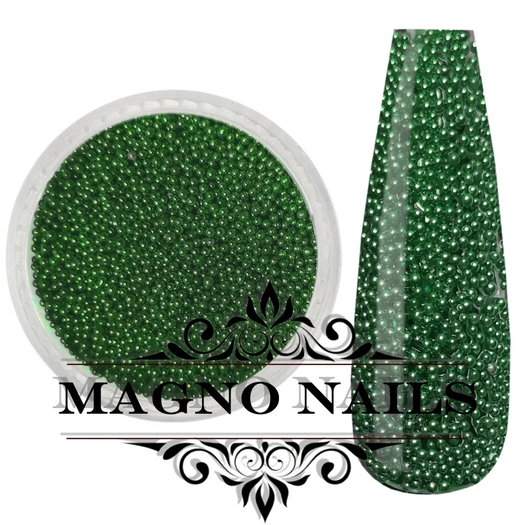 Nail Art Glasperlen - Glas Beads - grassgrün metallic Nägel Nail art Nailart Nageldesign Nagel